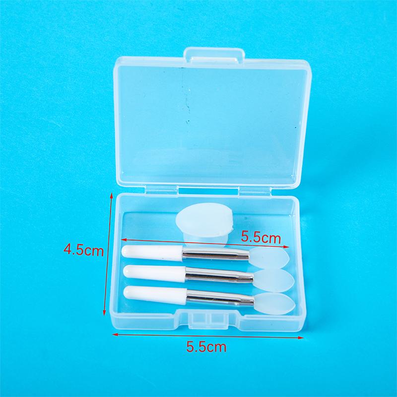 3pcs Silicone Lip Balms Lip Mask Brush With Sucker Dust Cover Lipstick Cosmetic Makeup Brushes Lipstick Brush With Storage Box