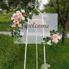2Pcs Outdoor Wedding Simulation Rose Green Plant Welcome Corner Flower Decoration Set for Outdoor Patio Garden Home Wedding Holiday Party Decoration