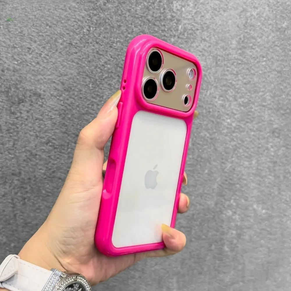 Поверните к 17 Прозрачный Конфетный Цвет Рамка DIY Чехол для Телефона Для iPhone 17 Pro Max Air 11 13 14 12 15 Pro 16 Plus Акриловая Задняя Крышка