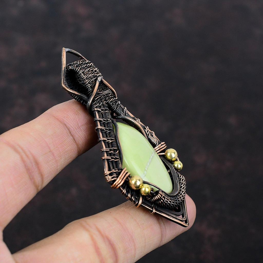 Подвеска-змеевик, медная проволока, обернутая драгоценным камнем, потрясающая бижутерия, дизайнерская подвеска ручной работы, медная бижутерия, подарок для матери