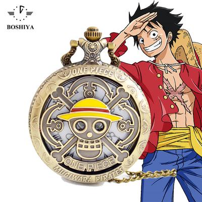 One Piece Король Пиратов карманные часы светящиеся старые часы винтажный подвеска-раскладушка детские студенческий ожерелье аниме Развлекательные Игра Безопасные Для Детей Веселье