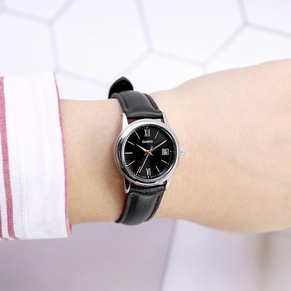 Casio Маленькие студенческие деловые часы из минерального стекла 002 кожаные, черные B3