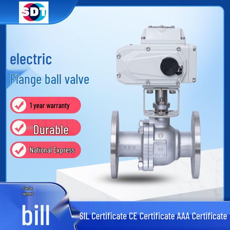 Stainless Steel Electric Ball Valve Q941F-16, 220V, High-Temperature Resistant, DN50 Flanged, Fully Automatic