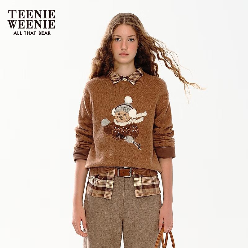 Женский трикотажный свитер Teenie Weenie с жаккардовым узором медведя