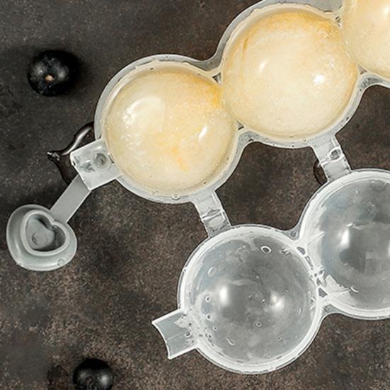 Форма для ледяного шара, 4 полости, кухонные принадлежности, пластиковая круглая форма для изготовления кубиков льда, практичная DIY, устойчивость к низким температурам