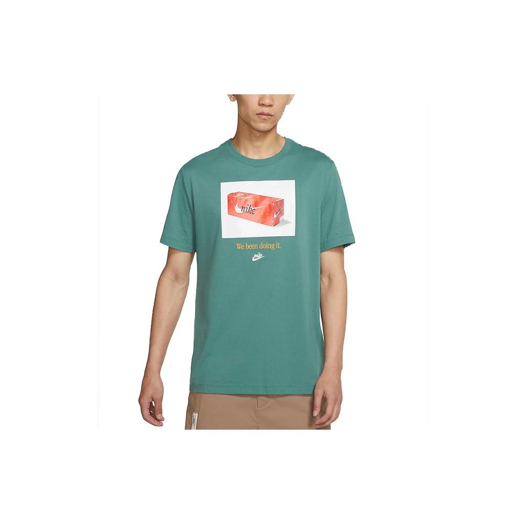 Nike Sportswear Box Print Short Sleeve T-Shirt Men Tops Peacock-Green DJ1390-361