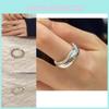 Уникальное геометрическое открытое кольцо для женщин Модный и элегантный весенний аксессуар