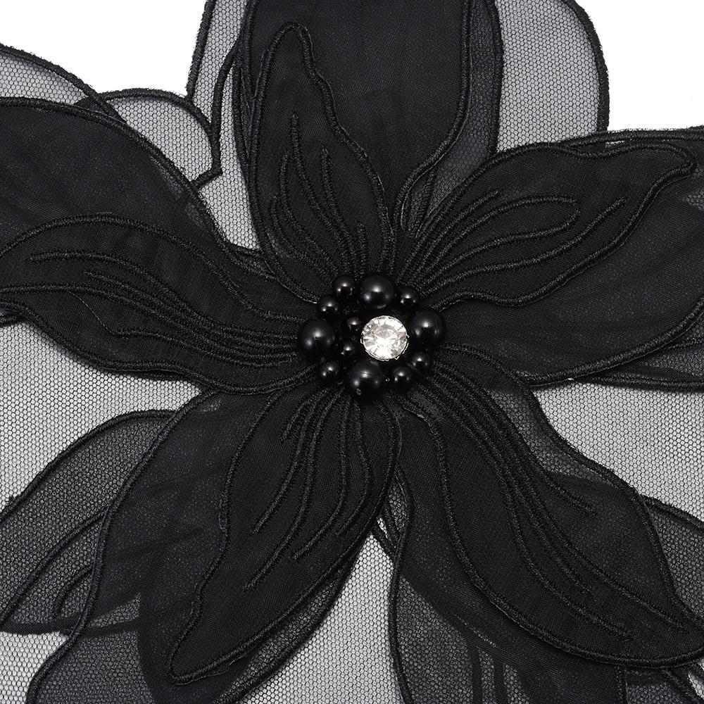 Ткань Ткань Ручной Работы Жемчужные Цветочные Нашивки Платье DIY Декоративные Цветочные Нашивки