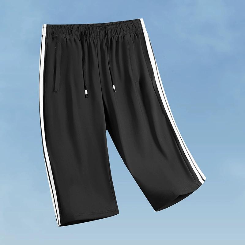 Укороченные брюки Ice Silk для мужчин на лето, тонкие и дышащие шорты для мужчин, повседневные и спортивные брюки средней длины, свободные и оверсайз