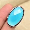 Blue Chalcedony Gemstone Handmade Solid 925 Sterling Silver Promise Ring Jewelry