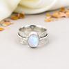 Rainbow Moonstone 925 Sterling Silver Oval Gemstone Boho Style Handmade Ring For Women