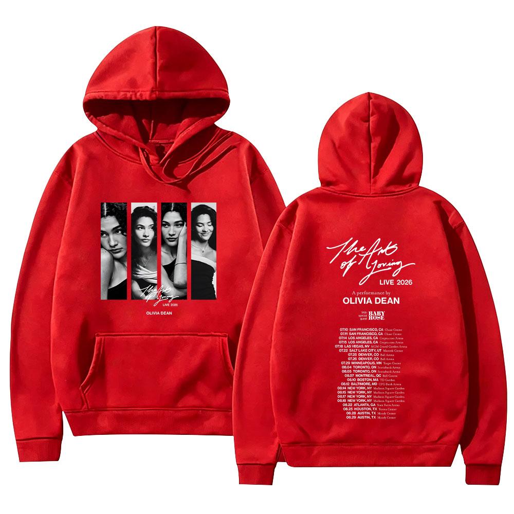 Olivia Dean The Art of Loving LIVE 2026 New Tour Dates Hoodies Y2K Aesthetic Print Pullovers Women Men Fashion Casual Sweatshirt