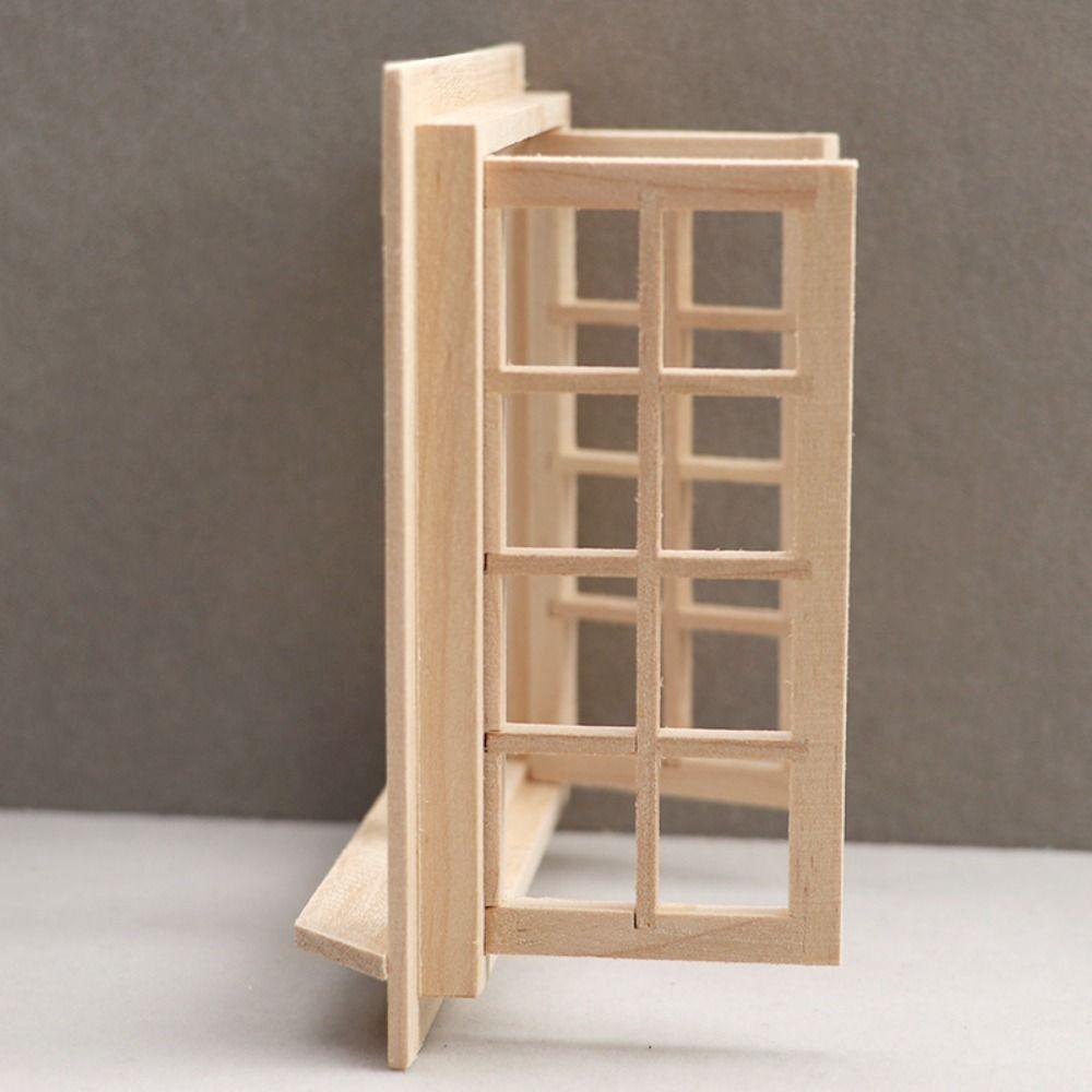 16 Grids Dollhouse Window Model Wooden Square Windows Model Miniature House Decor For DIY Toys