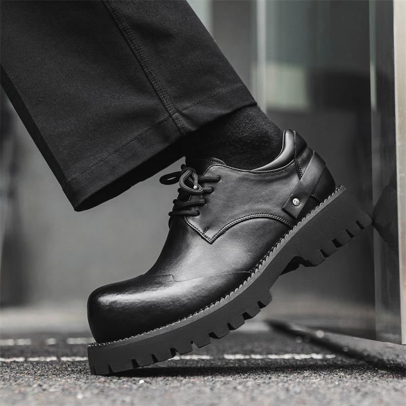 Туфли дерби с приподнятым носком, мужские, на толстой подошве, увеличивающие рост, в британском стиле, нишевые туфли для инструментов, кожаные туфли с большой головкой 66689-K