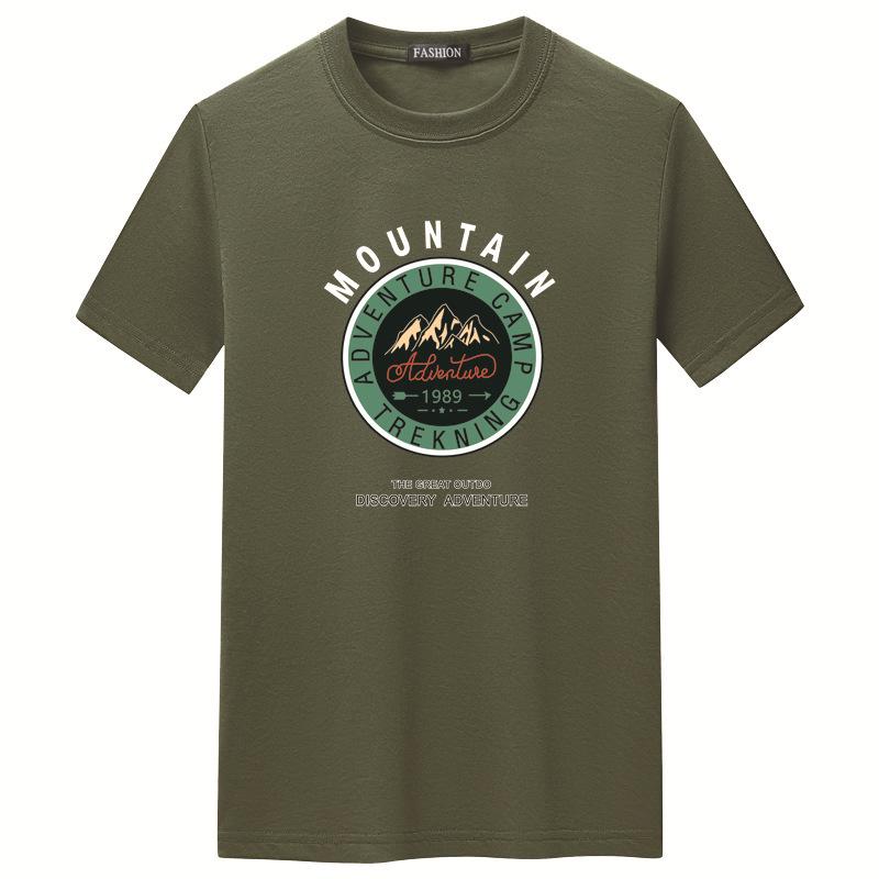 Мужская модная летняя футболка свободного кроя с принтом «Горы»