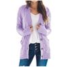 Womens Boho Patchwork Cardigan Long Sleeve Open Front Knit Sweaters Coat Pockets