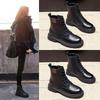Soft Leather Platform Martin Boots Women's 2025 New Spring, Summer, Autumn and Winter Velvet British Wind Fried Street Small Short Boots