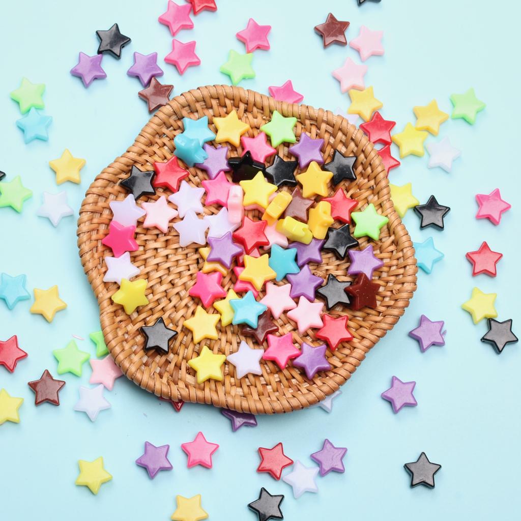 Креативный браслет ожерелье акриловые DIY разделительные бусины фурнитура для изготовления ювелирных изделий аксессуары в форме звезд свободные бусины подвески 150 шт. изготовленные 11 мм