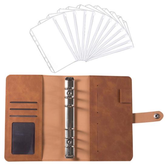 Бюджетный планировщик с пряжкой для дизайна, для хранения из искусственной кожи, 6 колец, бюджетный планировщик, папка для блокнота, офисные принадлежности