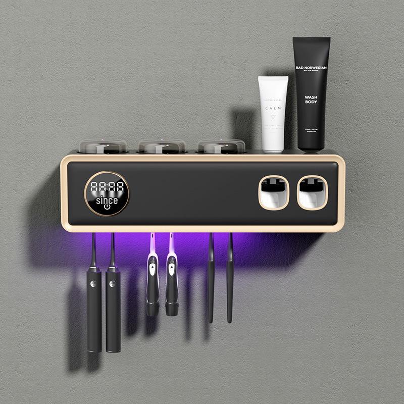 Умный настенный УФ-держатель для зубных щеток и дезинфектор с сушкой и стаканом для хранения