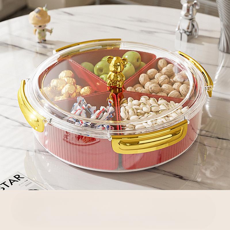 Fruit Plate Living Room Coffee Table Household Sealing Moisture-proof High-quality Fruit Plate Dried Fruit Plate New Year Snack Placement Plate