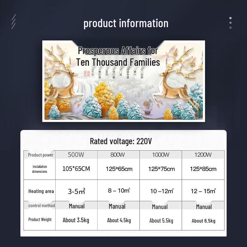 Настенный обогреватель-мурал Baiqi Graphene