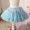 Юбка-пачка для девочек, весна/лето, сетчатая юбка для девочек, юбка принцессы, однотонная детская юбка средней длины