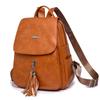 Женский рюкзак из мягкой кожи с кисточками в стиле ретро, ​​дорожный рюкзак