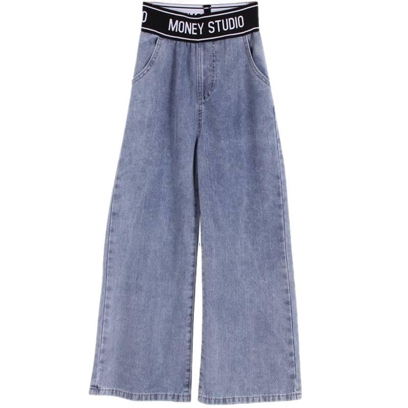 Джинсы для девочек Широкие брюки Весна Осень Детская одежда Повседневные брюки Прямые джинсовые брюки