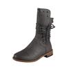 Flat Bottom Medium Boots Women's New Autumn and Winter Knight Boots Martin Boots Rivet Large Size Women's Boots