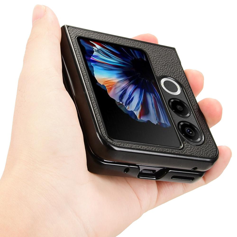 Для ZTE nubia Flip2 5G A404ZT Чехол Держатель для карт Кожа с текстурой личи + ПК Чехол для складного телефона