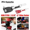 1Pcs 77750 Oil Filter Cutter Tool Filter Cutting Range 2-3/8" - 5" Adjustable Aluminum Auto Cutting Accessories (Red/Black)