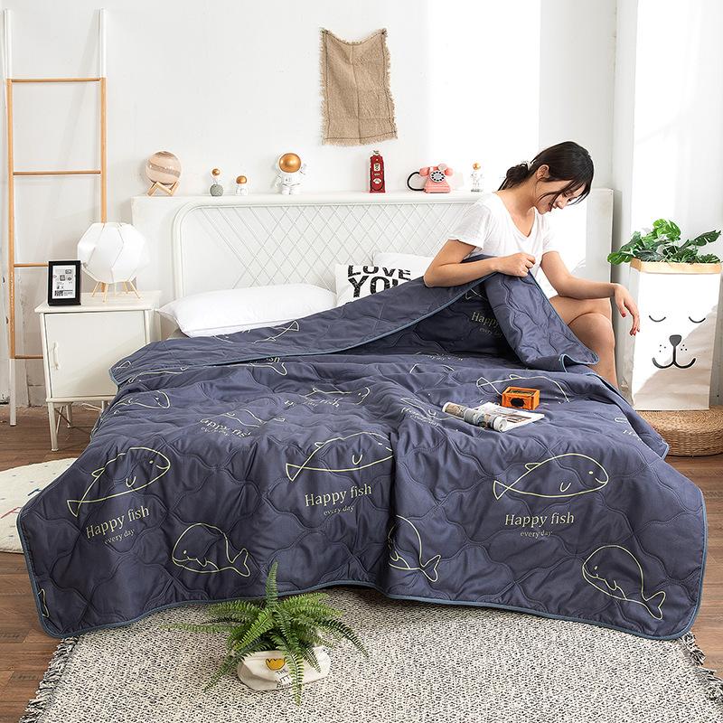 Новое стеганое одеяло с принтом, стеганое одеяло из стиранного хлопка, одеяло для весны и осени, летнее прохладное одеяло, тонкое одеяло, домашний текстиль, машинная стирка, гипоаллергенное постельное белье