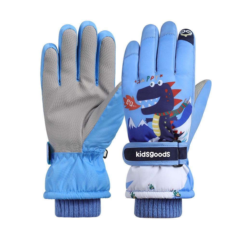 Детские зимние водонепроницаемые горнолыжные перчатки - теплые, толстые коралловые флиса, для мальчиков и девочек DRST23