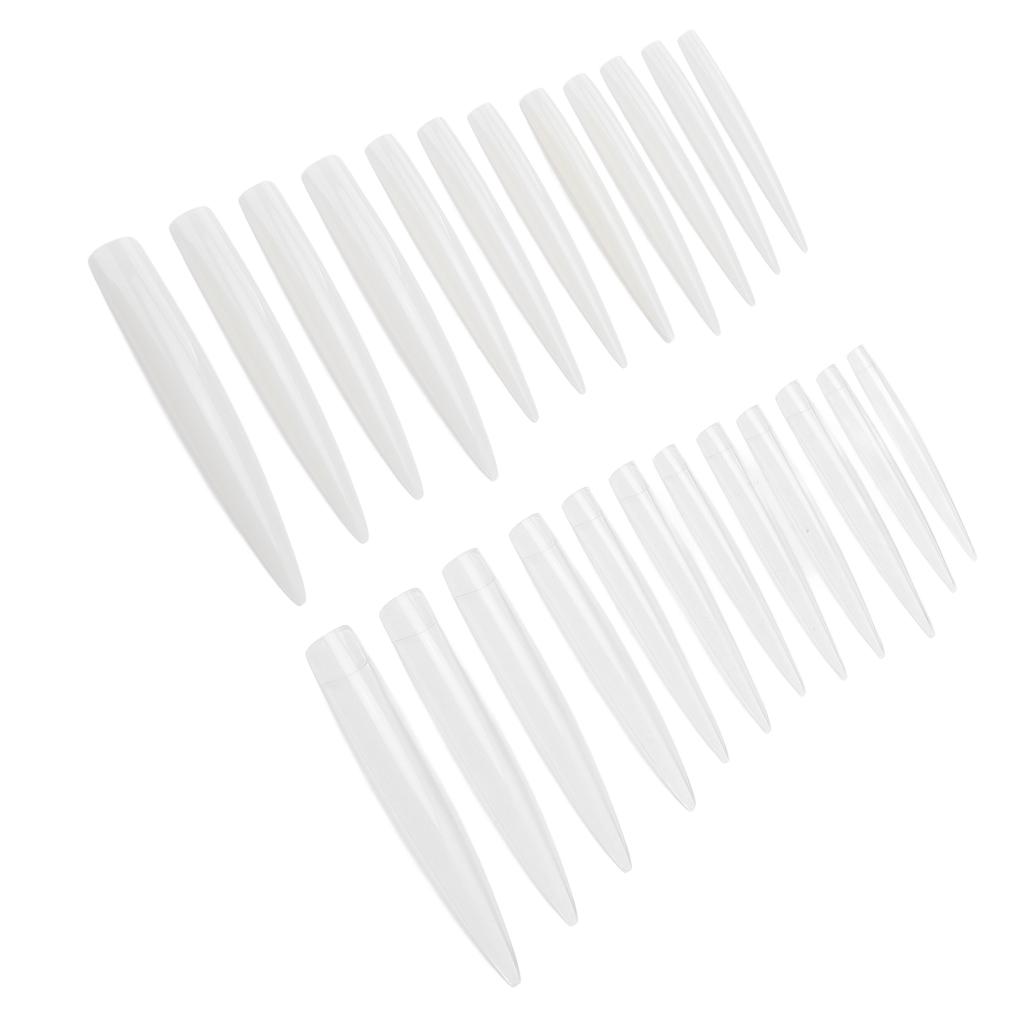 240 шт. Длинные типсы стилет прозрачные белые профессиональные накладные ногти полное покрытие экстра длинные типсы для акриловых ногтей