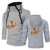 Mens Hooded Zipper Front Graphic Sweatshirt Casual Long Sleeve Pullover Teens Adults