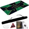 Японский производитель коврика для покера 90 x 180 см, набор для покера ALL IN DEALER, чехол для хранения игральных карт [набор 5] (ЗЕЛЕНЫЙ)