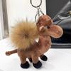 Kawaii Plush Camel Keychain Soft Car Key Ring Creative Plush Dolls Pendant  Girl