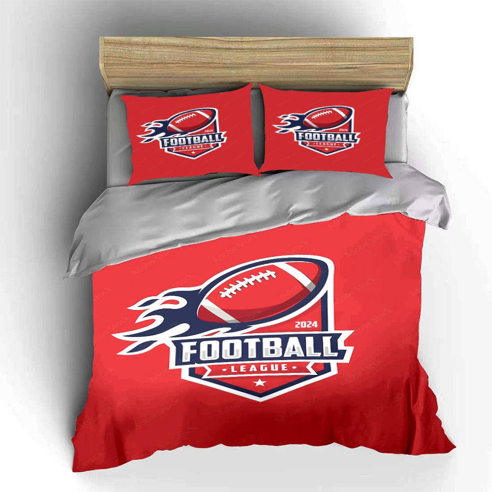 Red Football League Bedding Set Bedding Duvet Cover Set Duvet Cover Pillowcases (1 * Duvet Cover 2 * Pillowcases, without duvet insert)