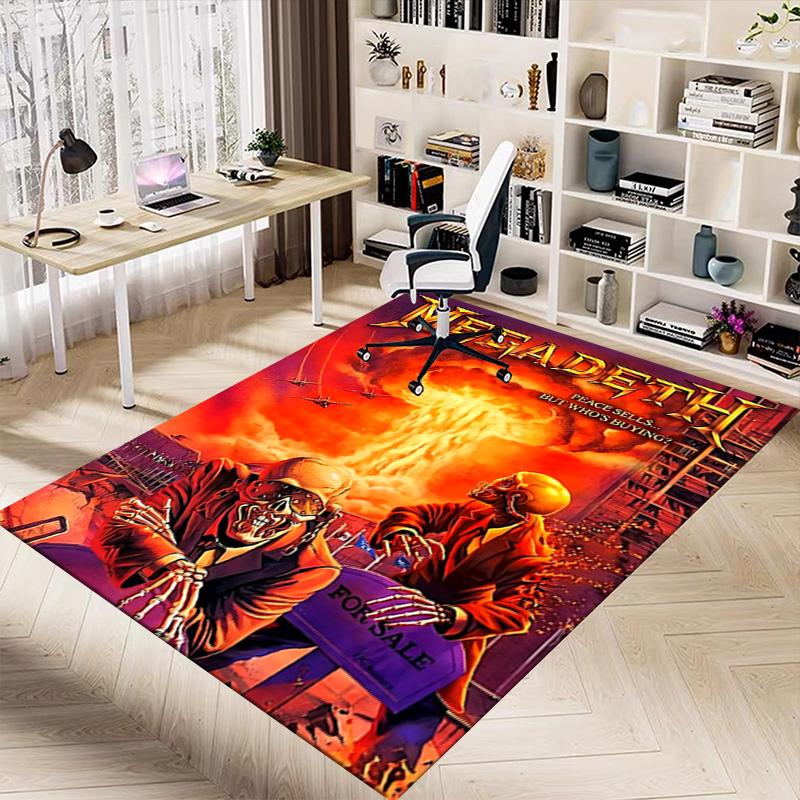 Megadeth Album Cover Art Carpet For Playroom Bedroom Living Room Sofa Home Decorkids Game Area Rug Nonslip Floor Mat