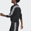 adidas Свитшот женский с тремя полосками по бокам, свободного кроя, с круглым вырезом, черный GL0343
