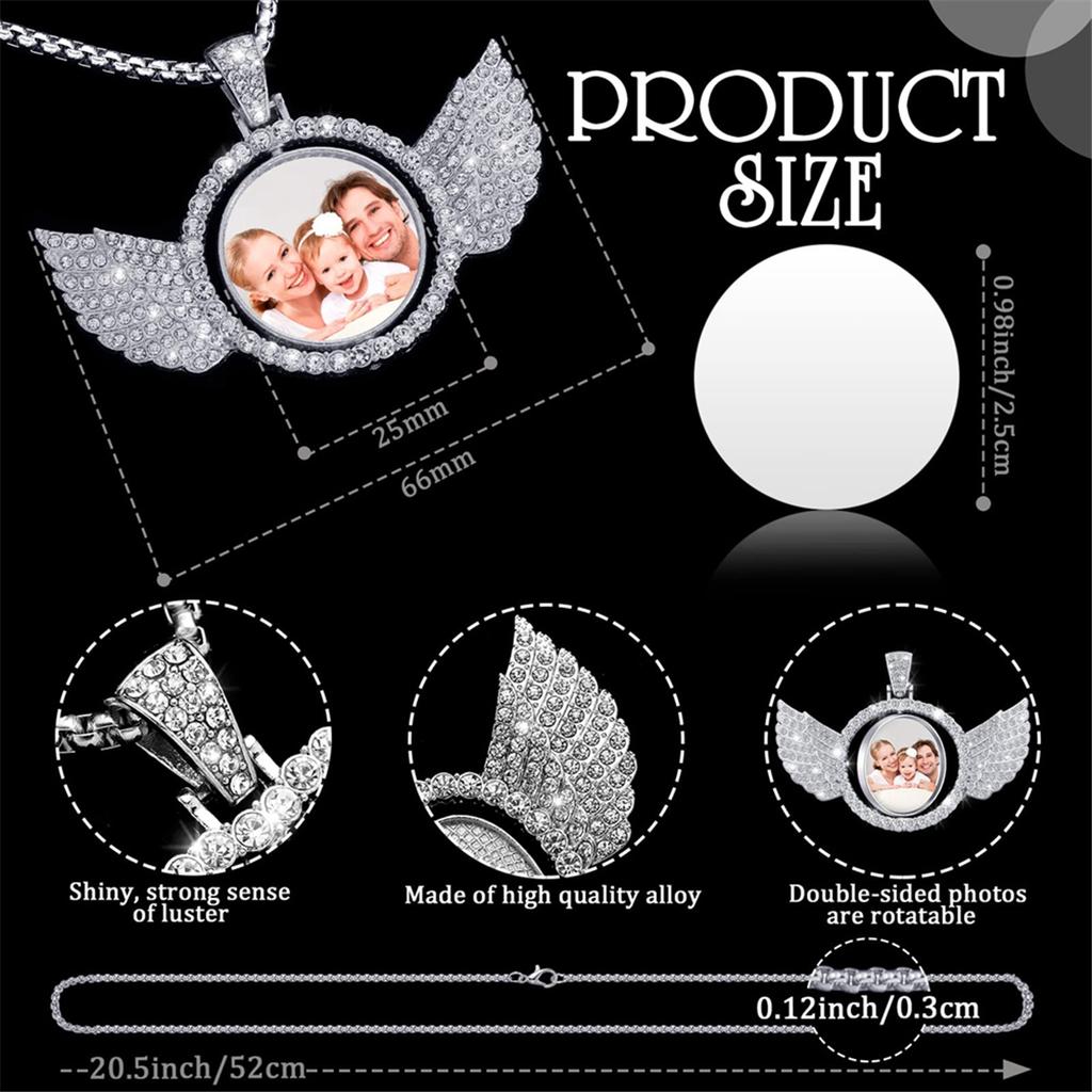 Набор подставок для сублимации со стразами и подвесок, 24 шт., 6 пустых подставок с рамкой, 6 шт. цепочек с 12 дисками