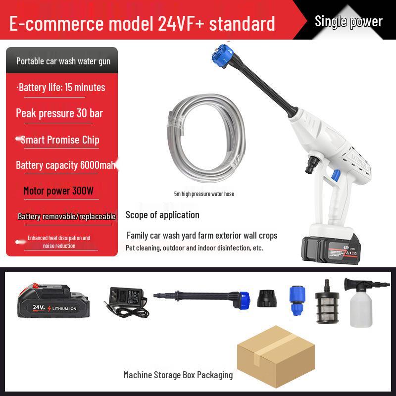 Портативная беспроводная автомойка высокого давления с литиевой батареей