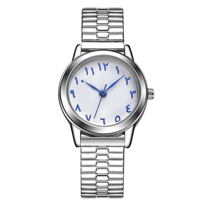 Men Women Watch with Conceptual Numbers Display Dial Simple Quartz Watches Ladies Clock Female Vintage Fashion Reloj Wristwatch
