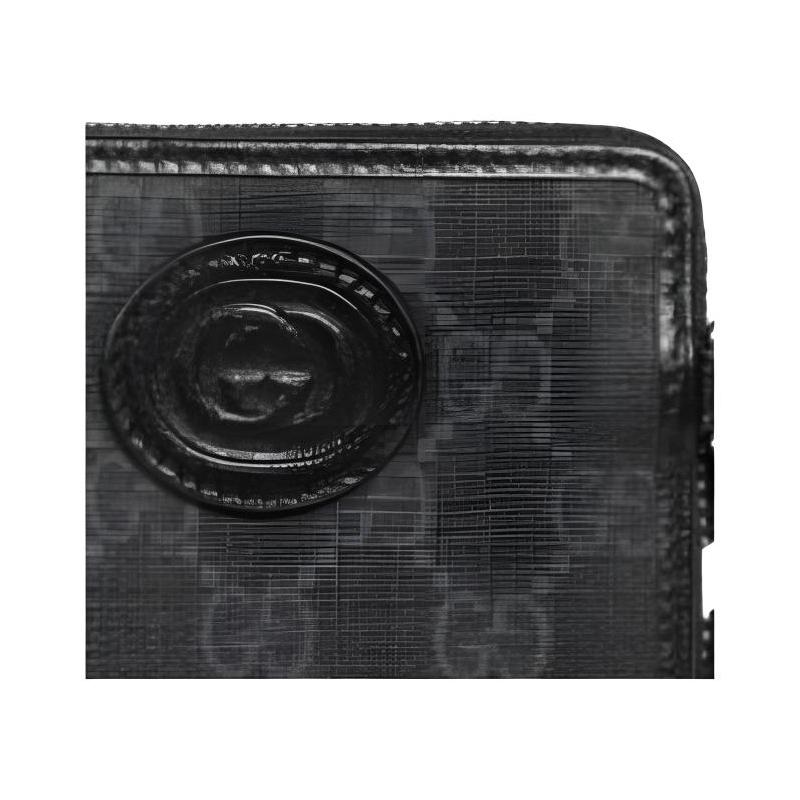 Gucci Логотип молния застежка ПУ (полиуретан) кошелек мужской черный