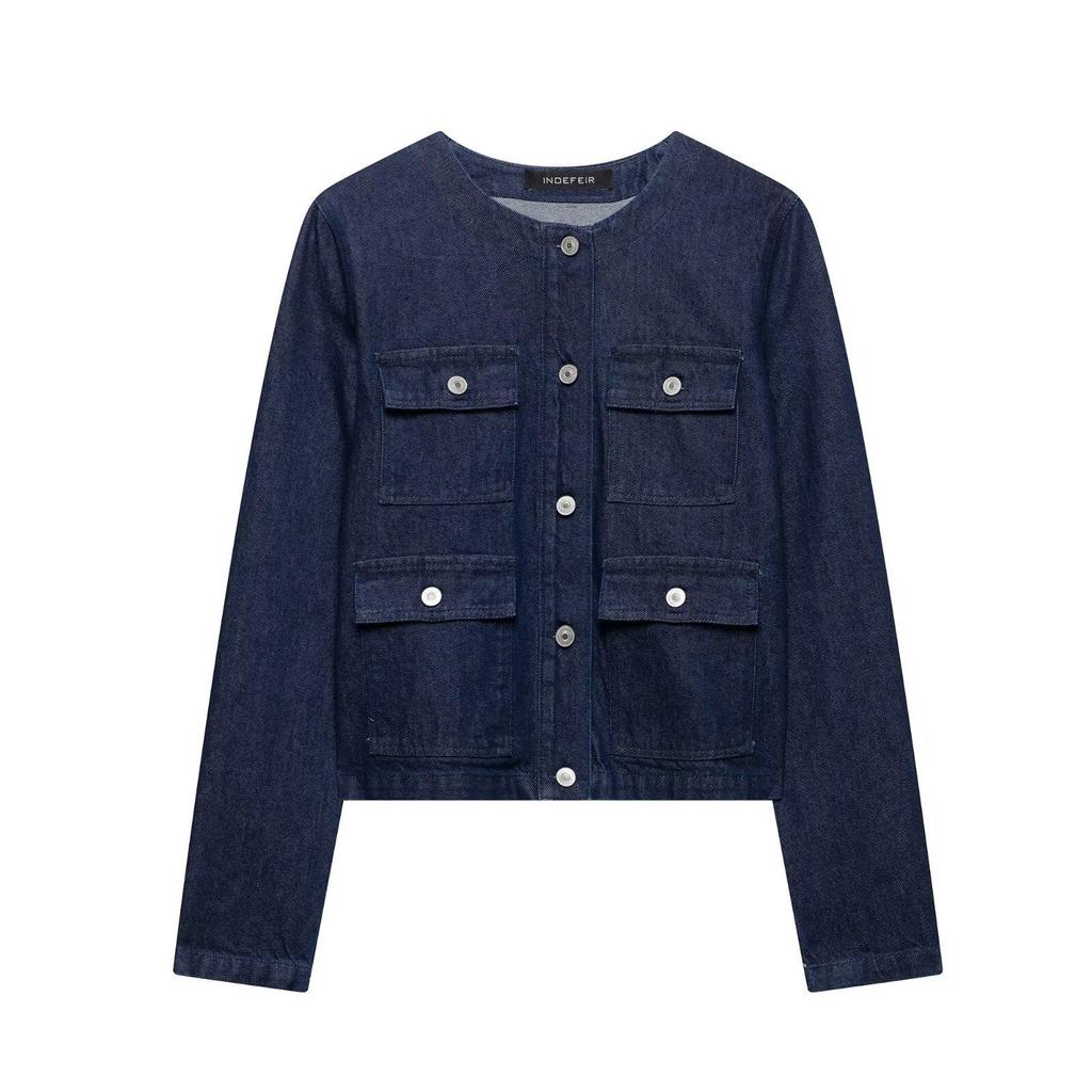 Летний женский модный джинсовый комплект с карманами: куртка и шорты, 2025