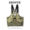 Spring Summer Mountain Workwear Vest, Men'S Outdoor Multi Pocket Functional Style Tactical Fishing Vest, American Retro Jacket