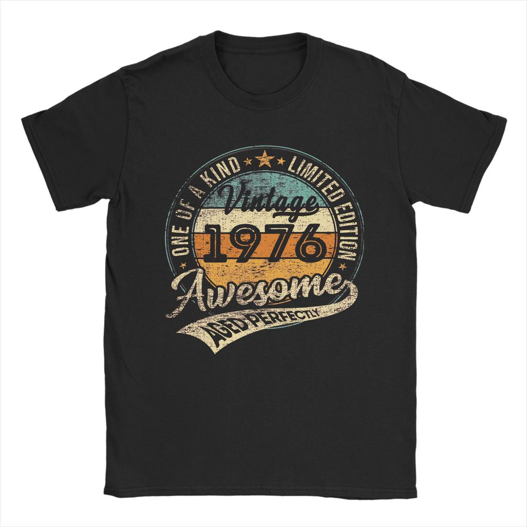 Vintage 1976 Limited Edition T Shirt Beach  Hipster TShirts Unisexs 100 Cotton O Neck Plus Size Tees ShortSleeved Retro Tshirt