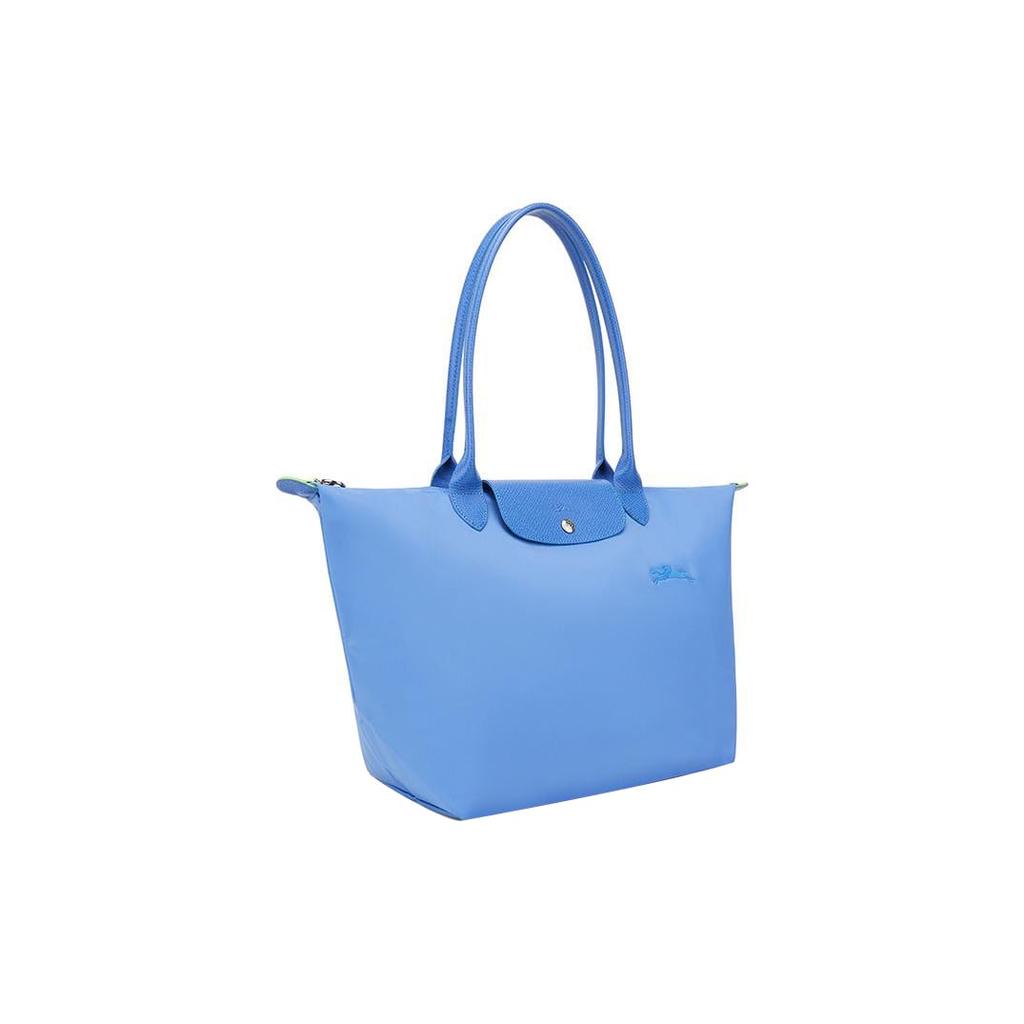 LONGCHAMP Snap And Zip Closure Recycled Polyamide Canvas Tote Bag, Shopping Bag, Handbag, Shoulder Bag Women's Blue 2605919P82