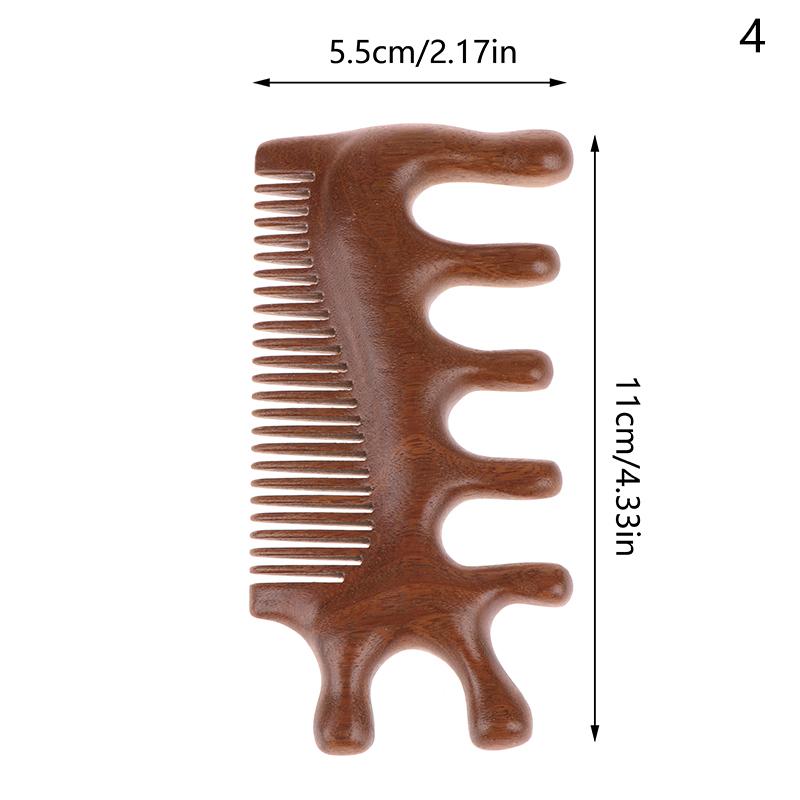 Деревянный массажный гребень Гуа Ша Гребень с широкими зубьями для головы, кожи головы, меридианов, расслабления, антистатический, сандаловое дерево, массажер, инструменты для акупрессуры, подарок